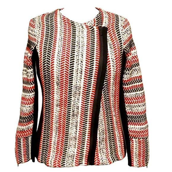 Boho Woven Textured Jacket with Black Panels - Picture 1 of 7